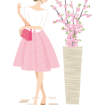 woman, flowers, avatar, fashionista, icon, human, female, smelling flowers, digital drawing, nature, cut out