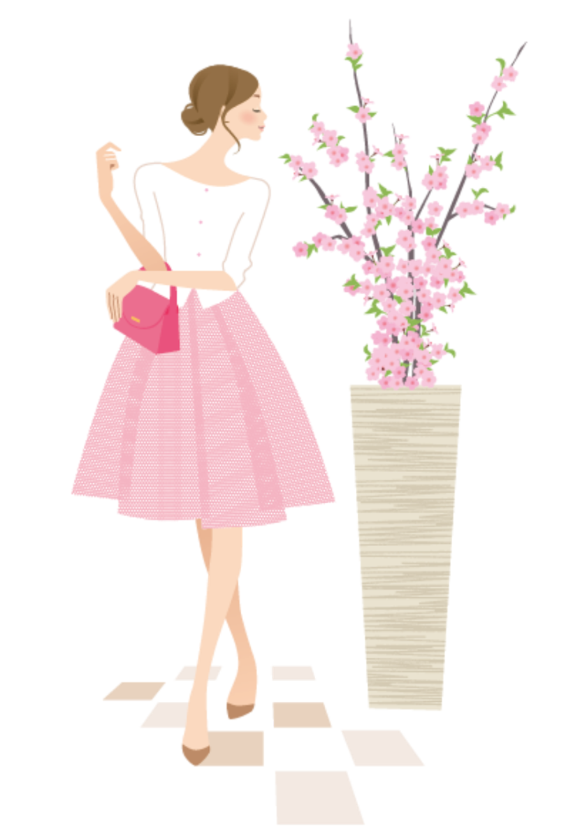 woman, flowers, avatar, fashionista, icon, human, female, smelling flowers, digital drawing, nature, cut out