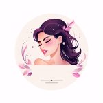 ai generated, woman, beauty, face, fashion, people, spa, person, cartoon, smile, lady, head, model, salon, style, design, icon, logo